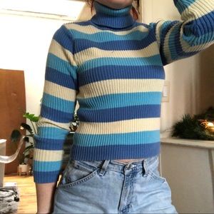 Striped Turtleneck Sweater